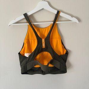 Prana x Sorel Wandering Soul Longline Sports Bra Green Yellow